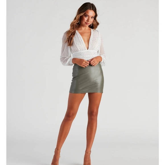 Windsor ‘Prettiest Sparkle’ Rhinestone Mesh Bodysuit - Picture 2 of 4